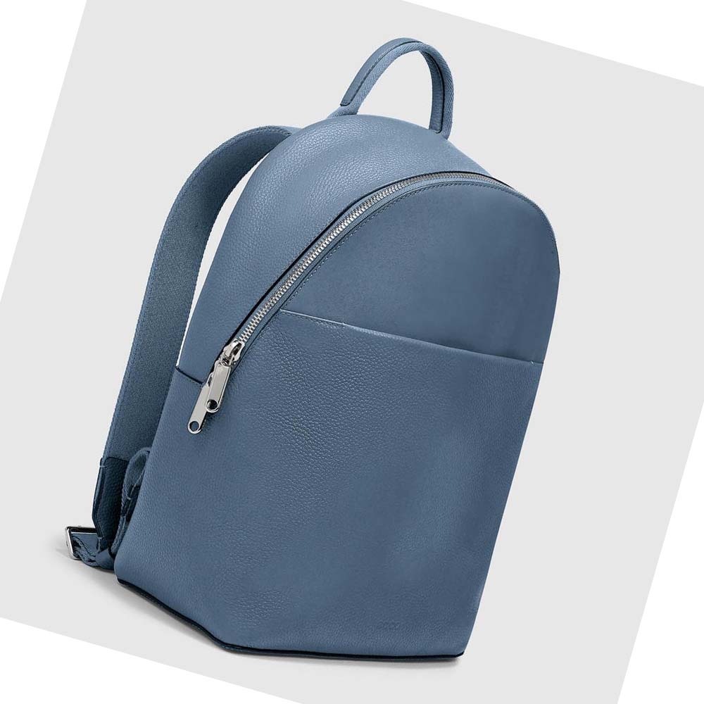 Men's Ecco Textureblock Full Backpacks Blue | SG 683YXF